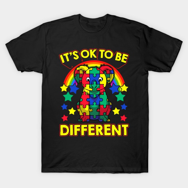 It's OK To Be Different Autism Awareness Puzzle T-Shirt by theperfectpresents